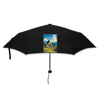 Machu Picchu Pérou Affiche de voyage Peinture Souvenir WPA - Parapluie standard - noir - Devant