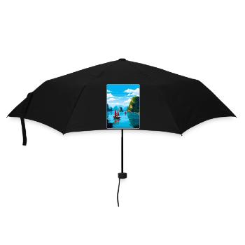 Ha Long Bay Vietnam islands Travel Poster Souvenir - Umbrella (small) - black - Front