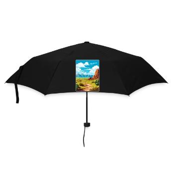 Big Bend National Park Travel Poster Souvenir WPA - Umbrella (small) - black - Front