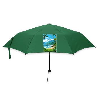 American Samoa National Park Travel Poster Card - Umbrella (small) - bottlegreen - Front