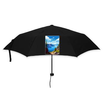 Affiche de voyage souvenir du parc national du lac Crater - Parapluie standard - noir - Devant