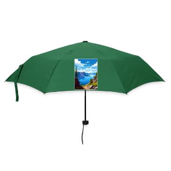 Crater Lake National Park Travel Poster Souvenir - Umbrella (small) - bottlegreen - Front