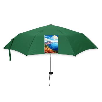 Crater Lake National Park Travel Poster Souvenir - Umbrella (small) - bottlegreen - Front