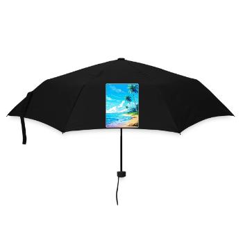 Île Caraïbes Voyage Poster Souvenir - Parapluie standard - noir - Devant