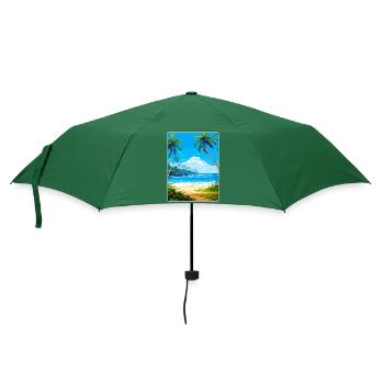 Barbade Caraïbes Voyage Affiche Souvenir Peinture WP - Parapluie standard - vert bouteille - Devant
