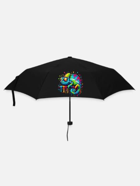 Chamäleon - Regenschirm (klein) - Schwarz