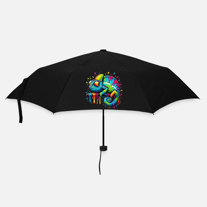 Chamäleon - Regenschirm (klein) - Schwarz