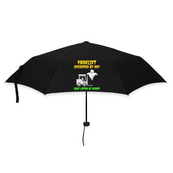 Halloween Ghost Forklift Operator Heavy Equipment - Umbrella (small) - black - Front