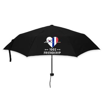 South Korea and France 100% friendship - Umbrella (small) - black - Front