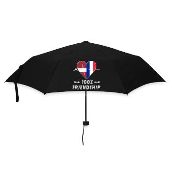 Lettland und Frankreich 100% Freundschaft - Regenschirm (klein) - Schwarz - Vorne