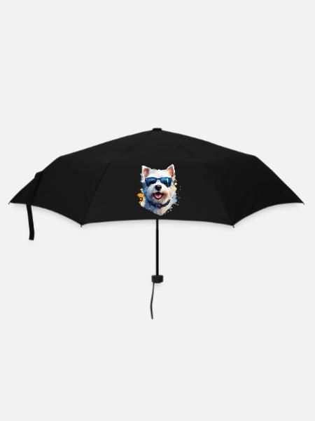 Westie with sunglasses - Umbrella (small) - black