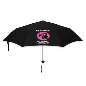 Forklift Operator Driver Valentine’s Day Funny - Umbrella (small) - black - Front