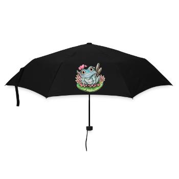 Frosch - Regenschirm (klein) - Schwarz - Vorne