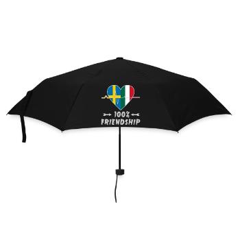 100 % amitié entre la Suède et l'Italie - Parapluie standard - noir - Devant