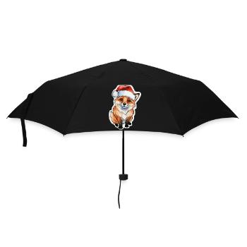 Fuchs Weihnachten Wasserfarben - Regenschirm (klein) - Schwarz - Vorne