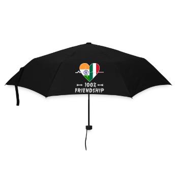 India and Italy 100% friendship - Umbrella (small) - black - Front