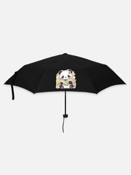Panda lisant un livre - Cute Cartoon Design - Parapluie standard - noir
