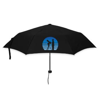 Astronom Teleskop Retro Vintage Weltraum Sterne - Regenschirm (klein) - Schwarz - Vorne