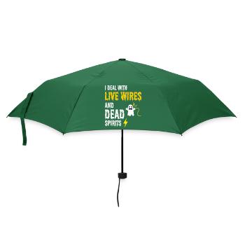 électricien Halloween humour fils en direct fantôme mort - Parapluie standard - vert bouteille - Devant