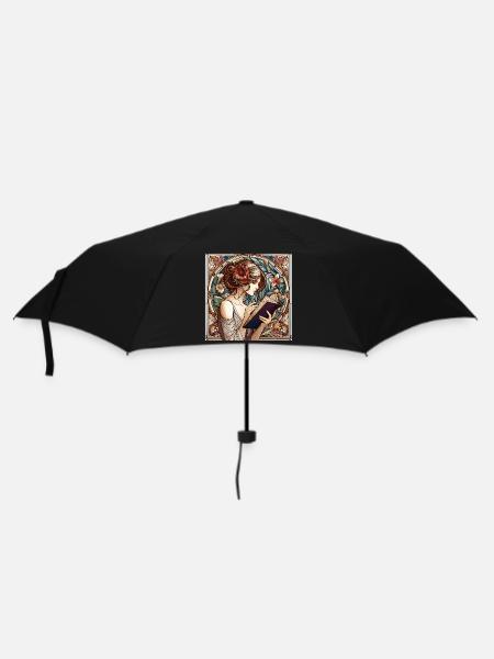 Art Nouveau Femme Livre Livres Lecture Cadeau - Parapluie standard - noir