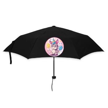 Esel Geburtstag Comic - Regenschirm (klein) - Schwarz - Vorne