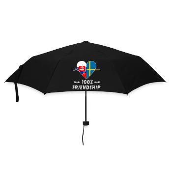 Slowakei und Schweden 100% Freundschaft - Regenschirm (klein) - Schwarz - Vorne
