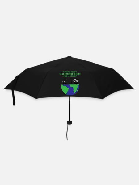 Planet Erde - Regenschirm (klein) - Schwarz