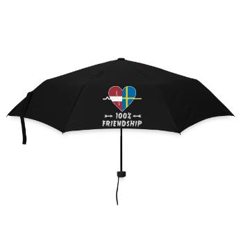 Lettland und Schweden 100% Freundschaft - Regenschirm (klein) - Schwarz - Vorne