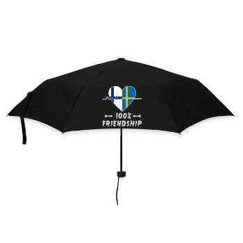 Finnland und Schweden 100% Freundschaft - Regenschirm (klein) - Schwarz - Vorne