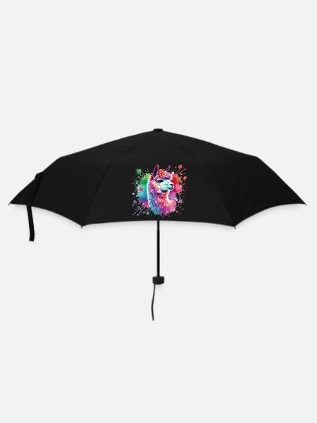 lama, alpaga aquarelle - Parapluie standard - noir