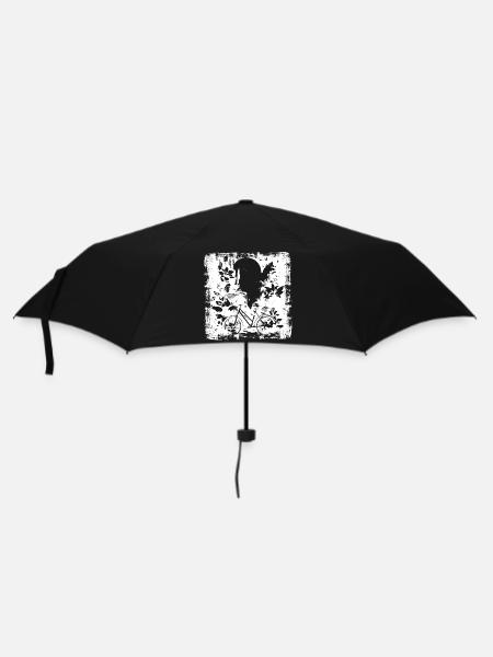 Fahrradfahrer Zeichnung - Regenschirm (klein) - Schwarz