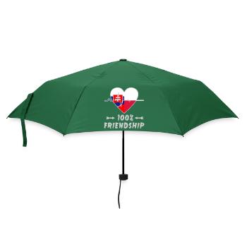 Slowakei und Polen 100% Freundschaft - Regenschirm (klein) - Flaschengrün - Vorne
