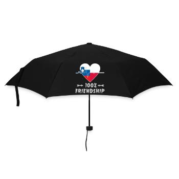 Slowenien und Polen 100% Freundschaft - Regenschirm (klein) - Schwarz - Vorne