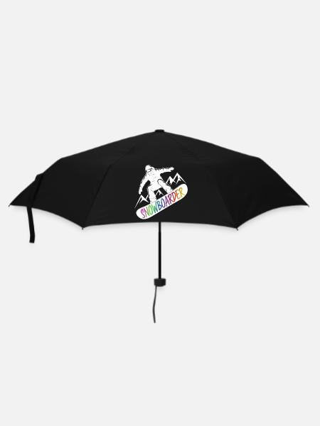 Snowboarder Snowboarden Snowboard Wintersport - Regenschirm (klein) - Schwarz
