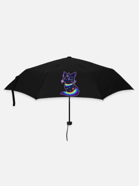 Pride Cat - Regenschirm (klein) - Schwarz