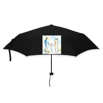 Heilige Familie Religiöses Porträt - Die Heilige Familie - Regenschirm (klein) - Schwarz - Vorne