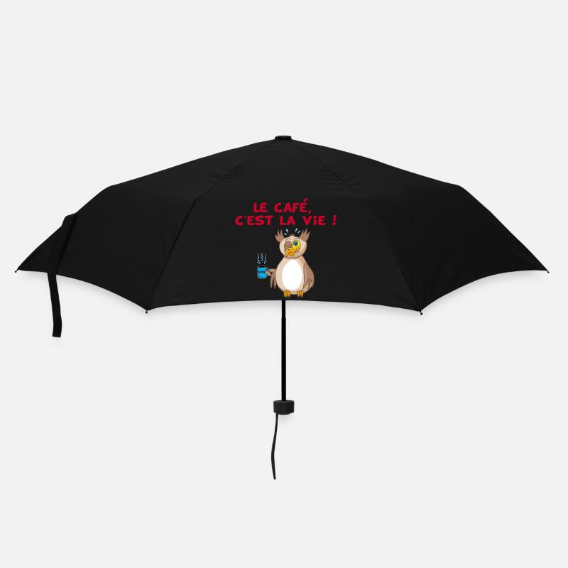 Hibou et café - Parapluie standard - noir