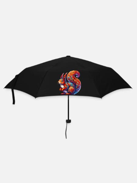 Eichhörnchen - Regenschirm (klein) - Schwarz