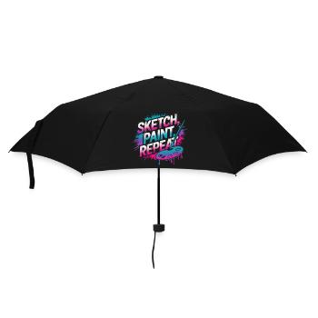 Skizze Farbe Wiederholen Kunst Design - Regenschirm (klein) - Schwarz - Vorne