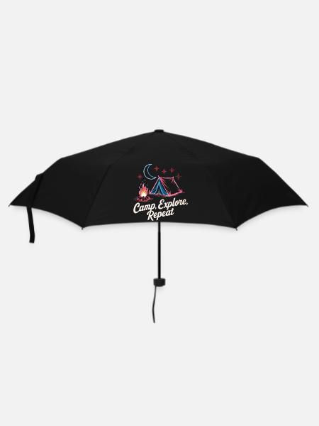 Camp Erkunden Wiederholen - Regenschirm (klein) - Schwarz