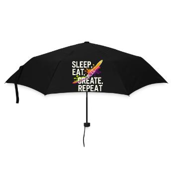Sleep Eat Create Repeat - Umbrella (small) - black - Front