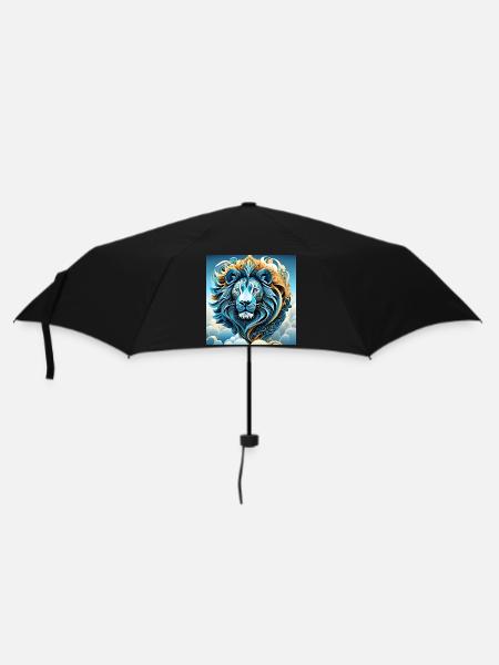 Portrait abstrait d'un lion dans les nuages - Parapluie standard - noir
