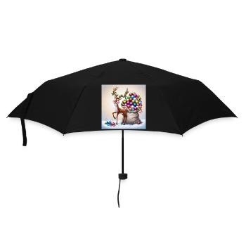 Renne mignon - Parapluie standard - noir - Devant