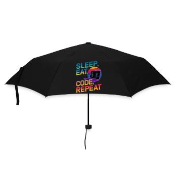 Sleep Eat Code Repeat Geschenk für Coder - Regenschirm (klein) - Schwarz - Vorne