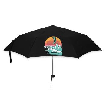 Snowkite Coucher de soleil minimaliste - Parapluie standard - noir - Devant