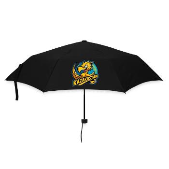 Kasachstan Adler Wappen Cartoon Flagge Geschenk - Regenschirm (klein) - Schwarz - Vorne