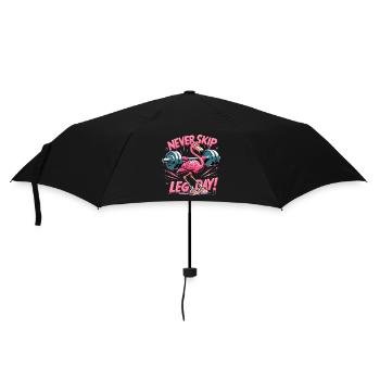 Jour des jambes Flamingo Leg Workout Cadeau de gymnastique drôle - Parapluie standard - noir - Devant