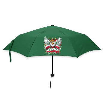Polska Polen Adler Superheld Flagge Geschenk - Regenschirm (klein) - Flaschengrün - Vorne