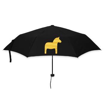 Dalapferd Streifen Schweden skandinavisch Xmas - Regenschirm (klein) - Schwarz - Vorne