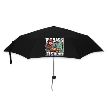 Pêche Big Perch Pêche Ours Pêcheur Cadeau - Parapluie standard - noir - Devant